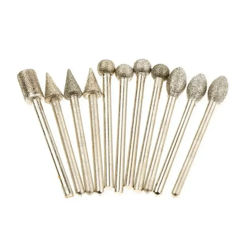 Mèches diamantées pour jeu de forets électriques, tête Dremel, accessoires pour jeu de grains éloignés, convertibles, outils de forage de bavure, 20 pièces, 3x6mm, 80