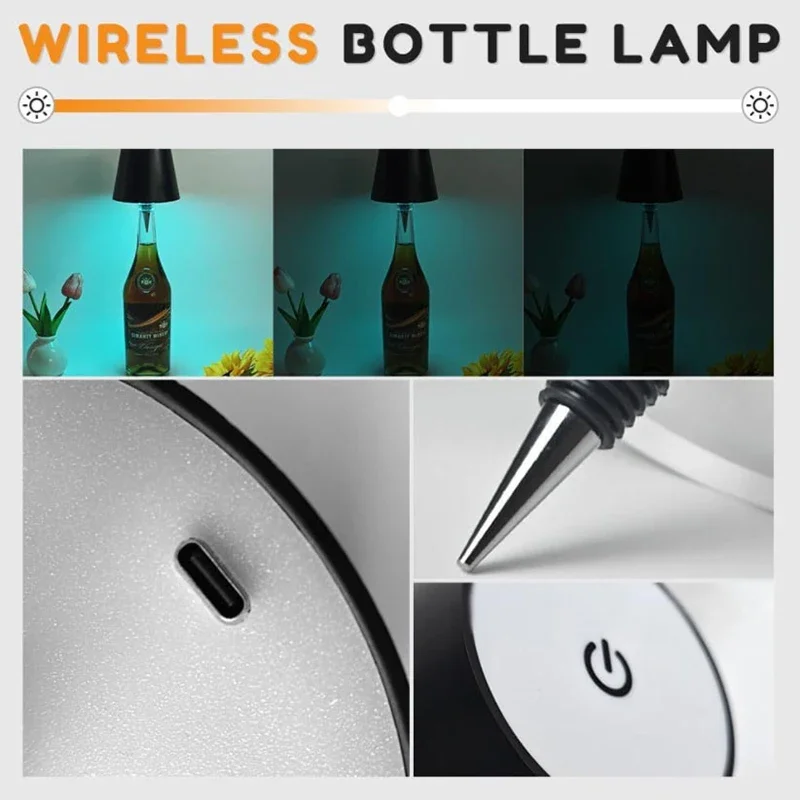 Wine cellar light 3 Colors Infinite Dimming USB Charging Wireless Touch LED Desk Lamp Any bottle for a bar restaurant