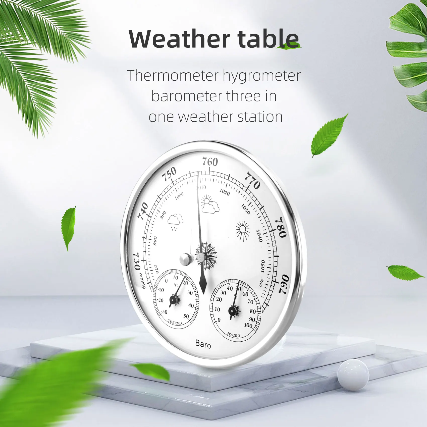 Wall Mounted Household Thermometer Hygrometer High Accuracy Pressure Gauge Air Weather Instrument Barometer