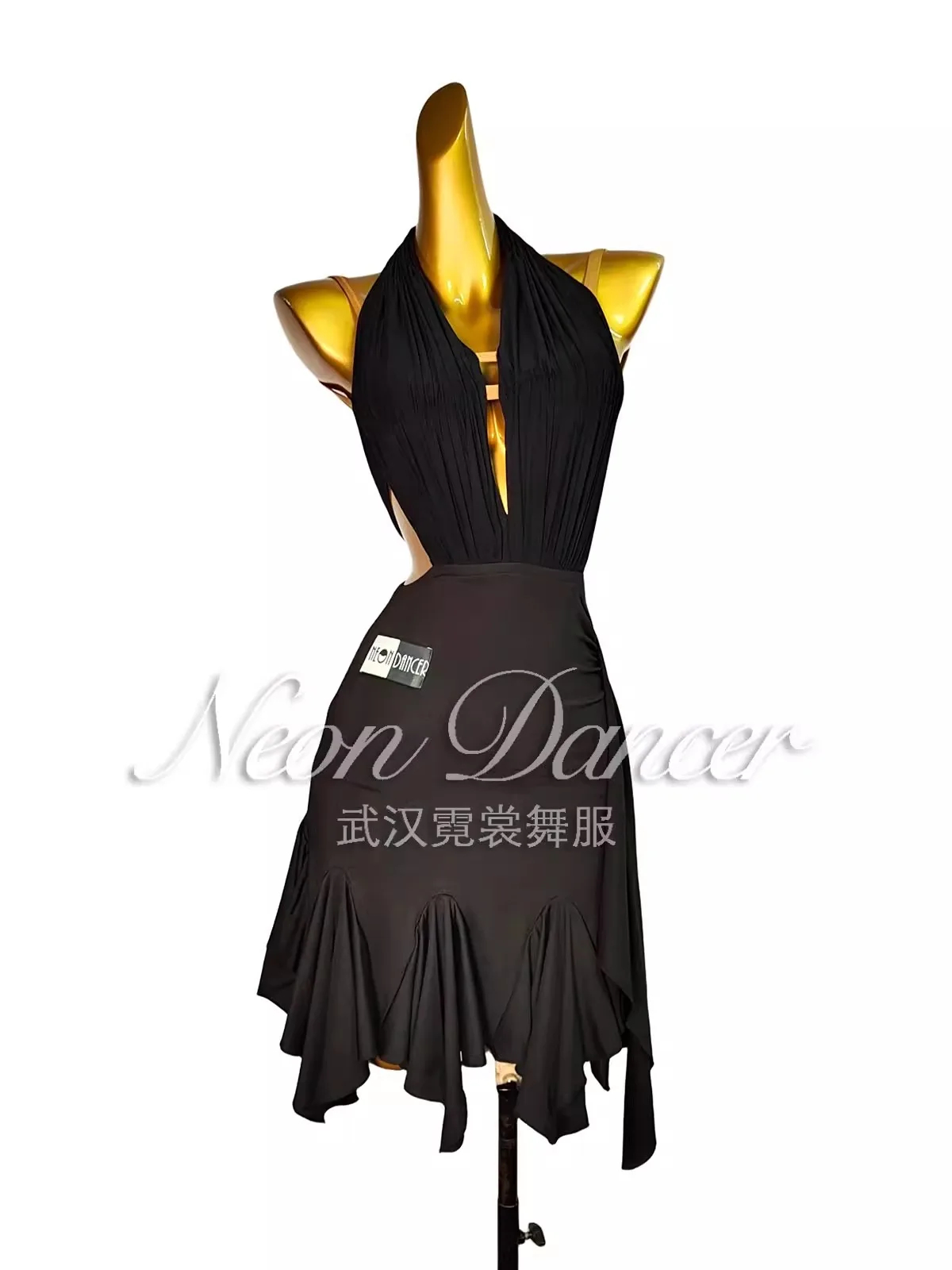 

Neon Dancer Women's Latin Dance Wear Latin Dance Dress Irregular Swing Skirt Latin Dance Training Wear