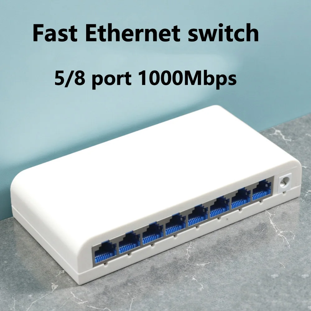 RJ45 Gigabit Ethernet switch 10/100/1000Mbps desktop interruptor de rede automático MDI/MDIX escritório universal