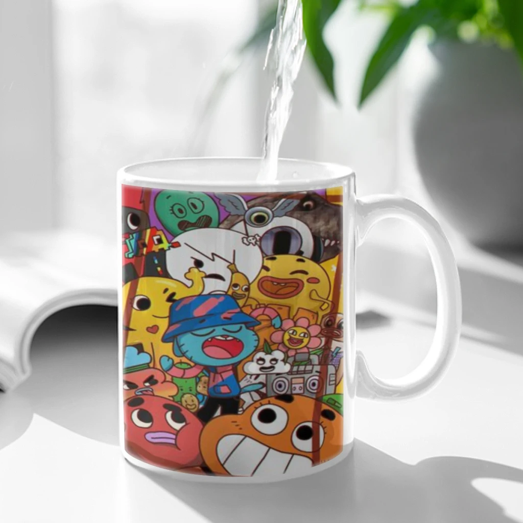 The Amazing Funny W-world Of Gumball Ceramic Mug Cute Coffee Tea Milk Stave Mugs And Cups with Handle Novelty Gifts