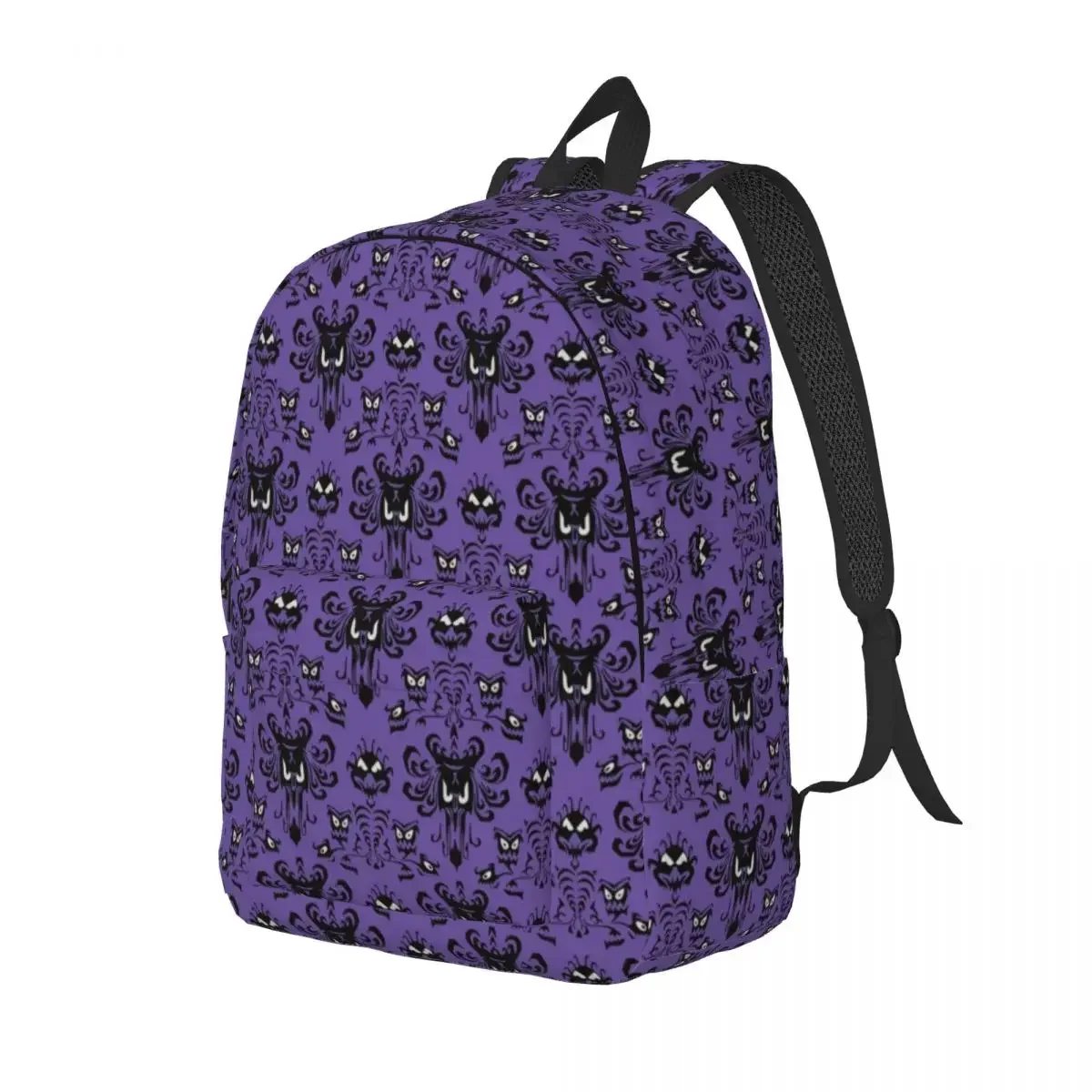 Custom Haunted Mansion Halloween Canvas Backpacks Men Women Basic Bookbag for College School Grimace Ghost Bags