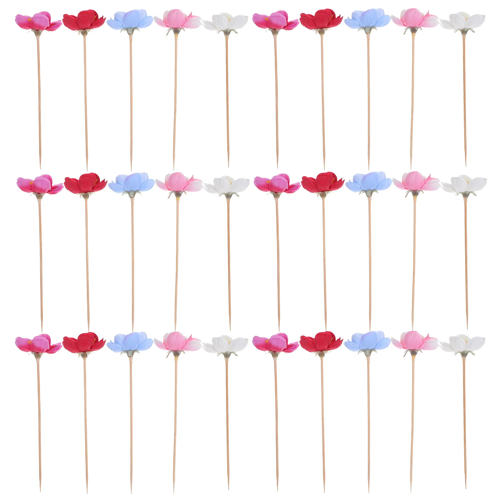 

100 Pcs Simulated Flower and Fruit Plate Insert Cute Sandwich Food Picks Cocktail Sign Decorations