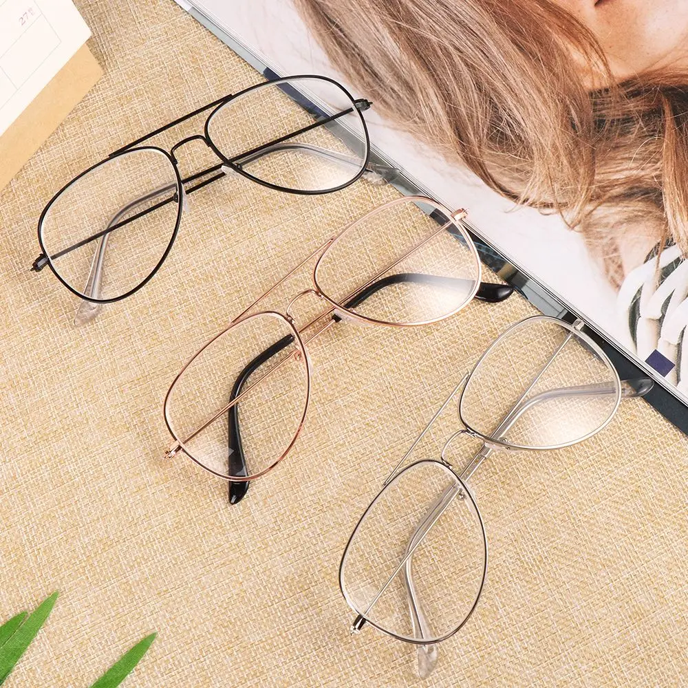 1pc Fashion Classic Metal Vintage Oversized Myopia Glasses Women Men Ultra Light Resin Glasses Vision Care -100~-500 Diopter