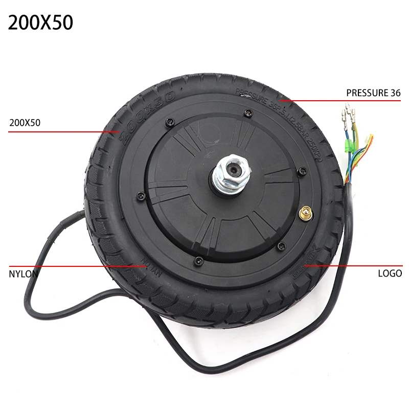 200x50 8 inch 24V 36V 48V 350W Electric Scooter Hub Motor for 8 inch Electric Scooter Motor Durable Quality Assurance