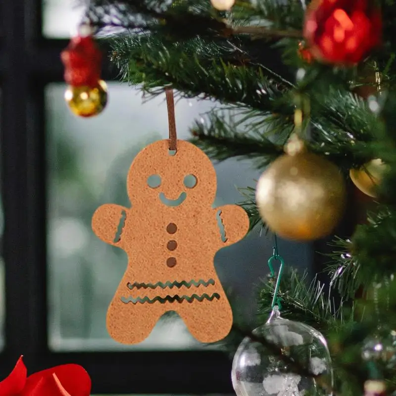 Christmas Gingerbread Man Felt Pendant Creative DIY Christmas Tree Hanging Ornaments For Home Navidad Gift New Year Decor 2023
