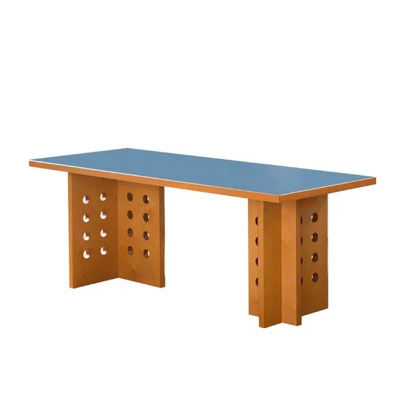 Cross table, color matching retro desk, household dining table
