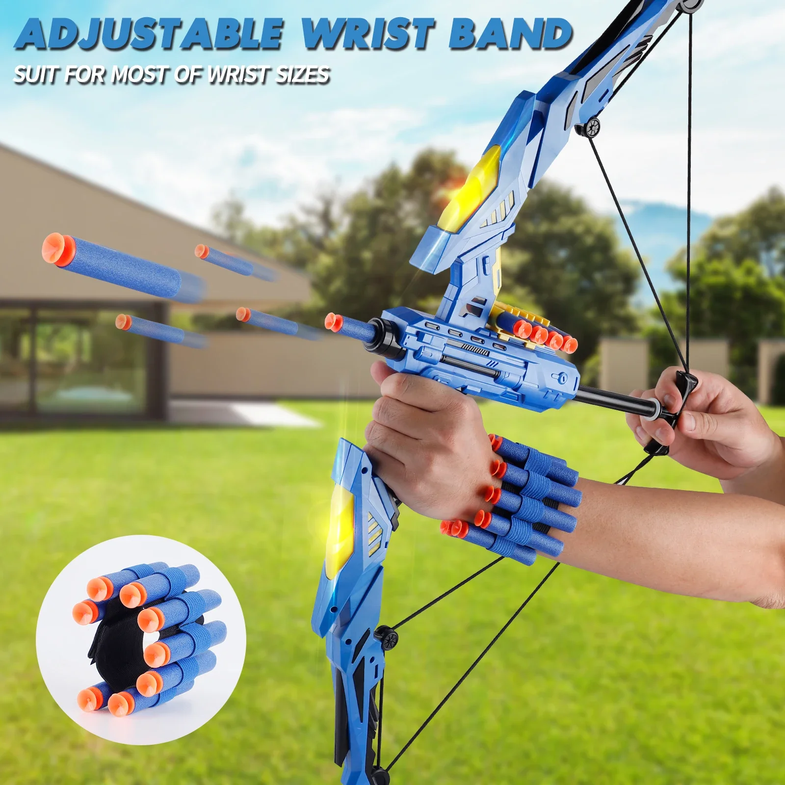Kids Soft Dart Archery Toy Set with LED Lights,Indoor Outdoor Sports Gift for Boys and Girls,Halloween/Christmas/Thanksgiving