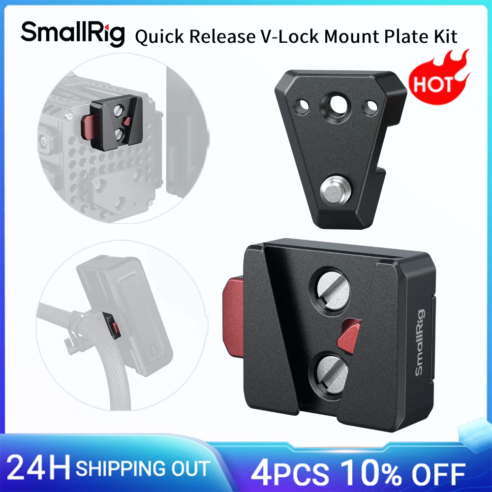 Image of SmallRig Schnellwechsel-V-Lock-Montageplatten-Set für 1/4"-20 Schraube, tragbare Lösung für Videografen für Sony und Canon -6021