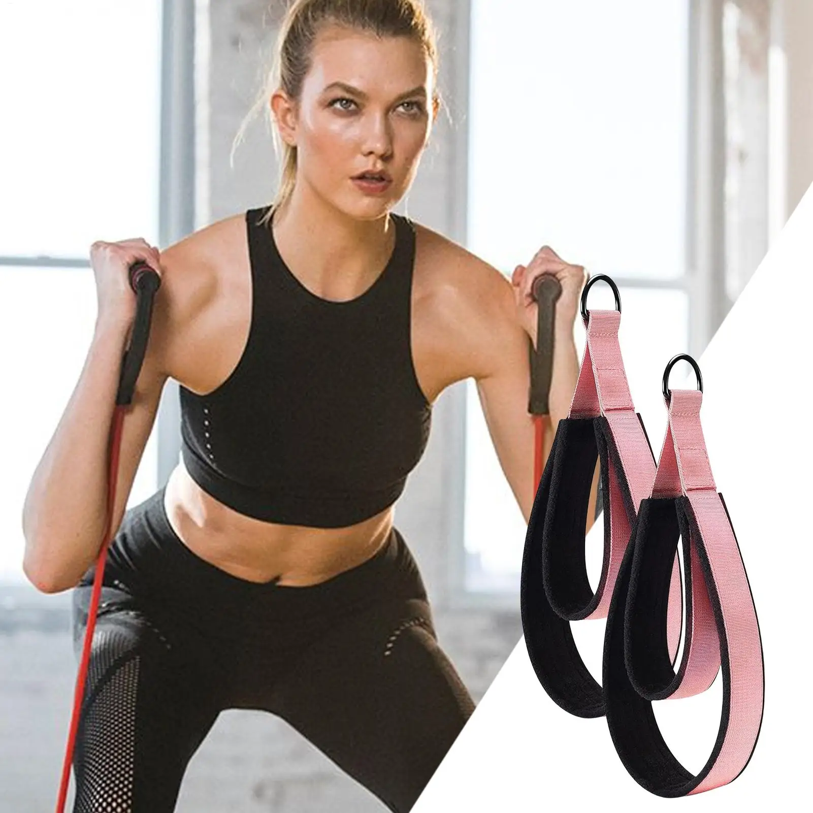 

Тонкие ремни для пилатеса с D-образными кольцами, 2 шт., оборудование для упражнений, ручки для пилатес-реформера, для домашних тренировок, спортзала, йога-студии, занятий барр-эйрбисом