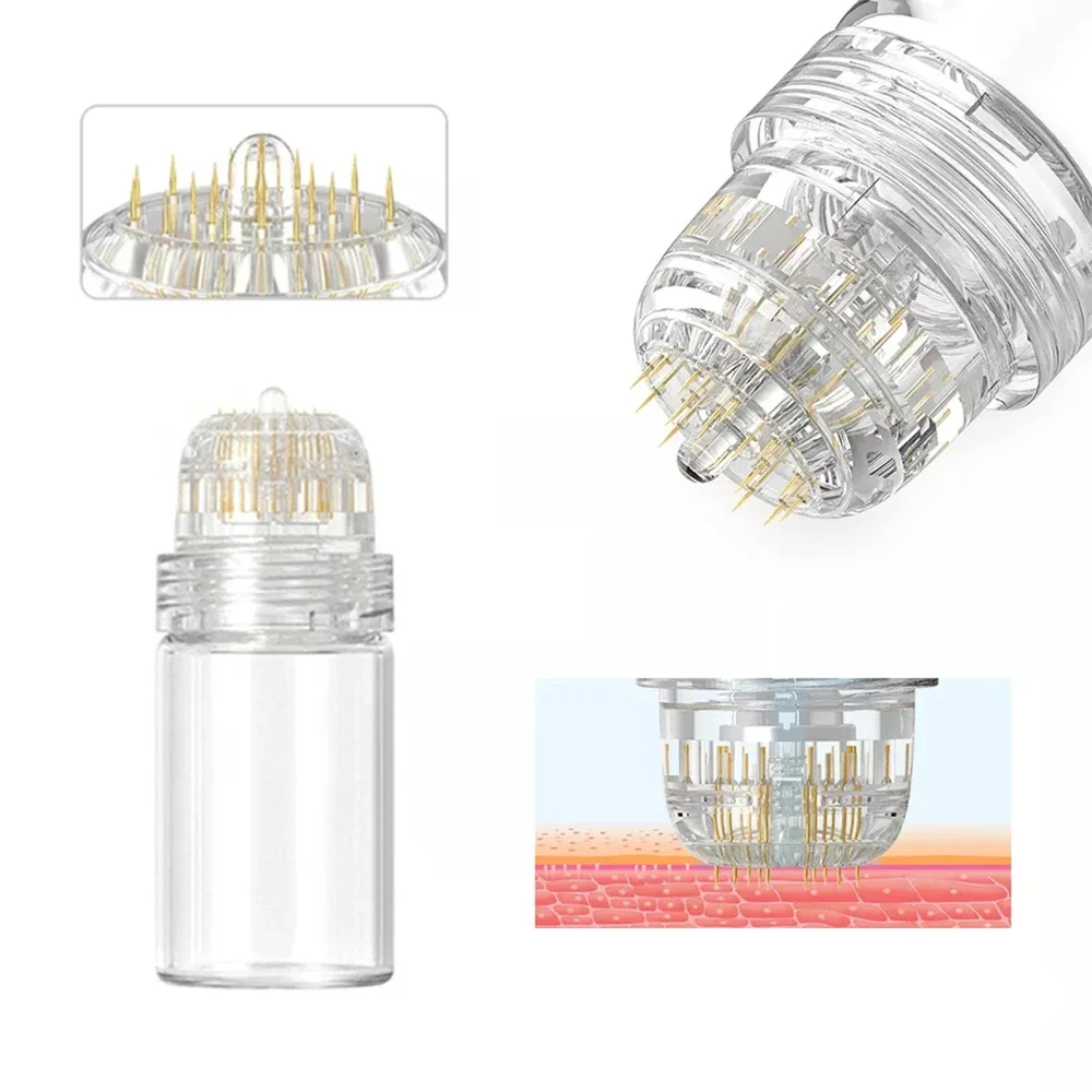 1 peça 20 agulhas micro agulha de titânio 0,25 mm garrafa de cuidados com a pele reutilizável