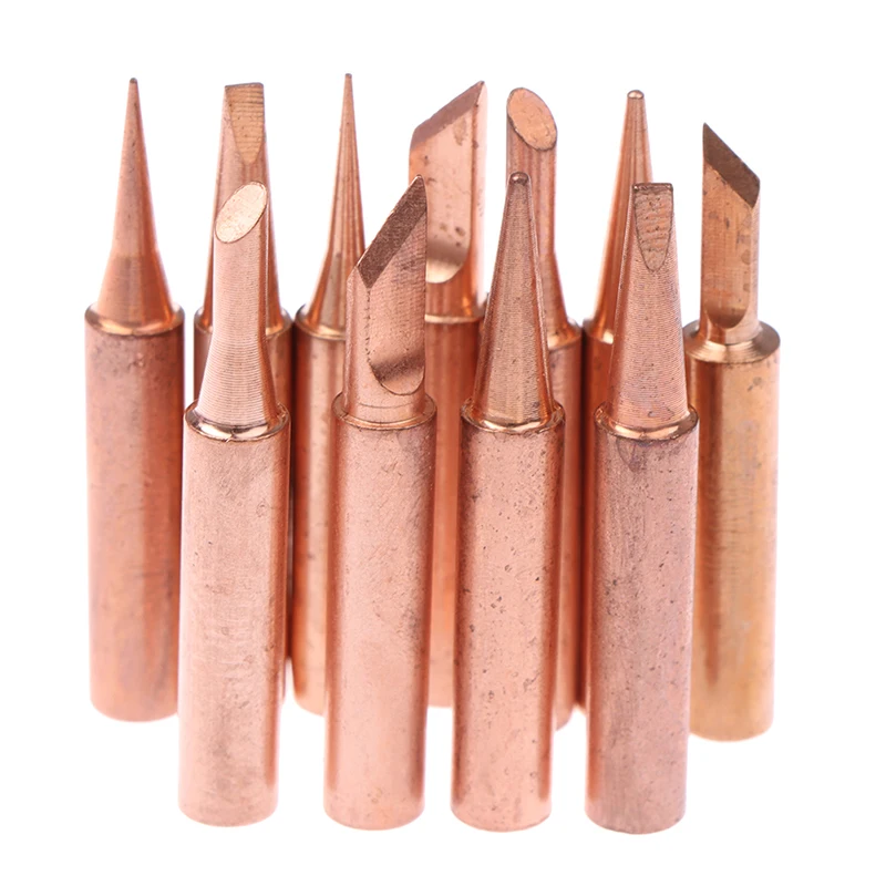 6Pcs Pure Copper Lead Free Soldering Iron Tips 900M-T Soldering Iron Tip Set Electric Welding Tips Head BGA Soldering Tools