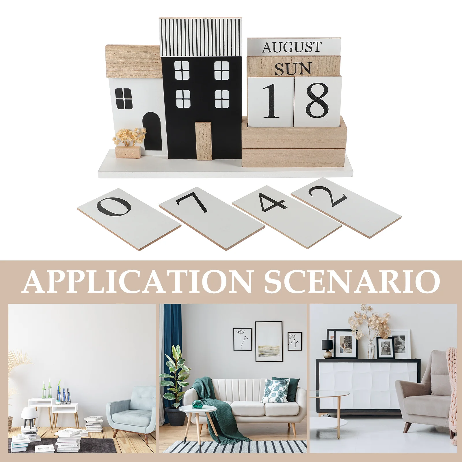 

1 шт. деревянный стол в деревенском стиле, многоразовый вечный настольный календарь для домашнего офиса, декор фермерского дома, аксессуар для стоячего стола