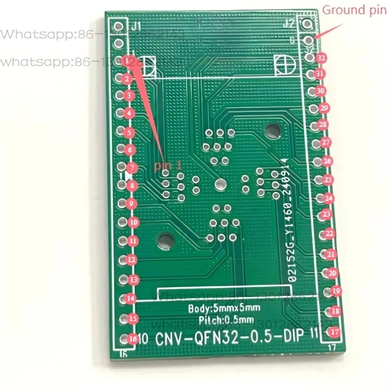 QFN5X5-32L IC Test And Burn In Socket QFN32 TO DIP Programming Adapter 0.5mm Pitch Package Size 5x5mm