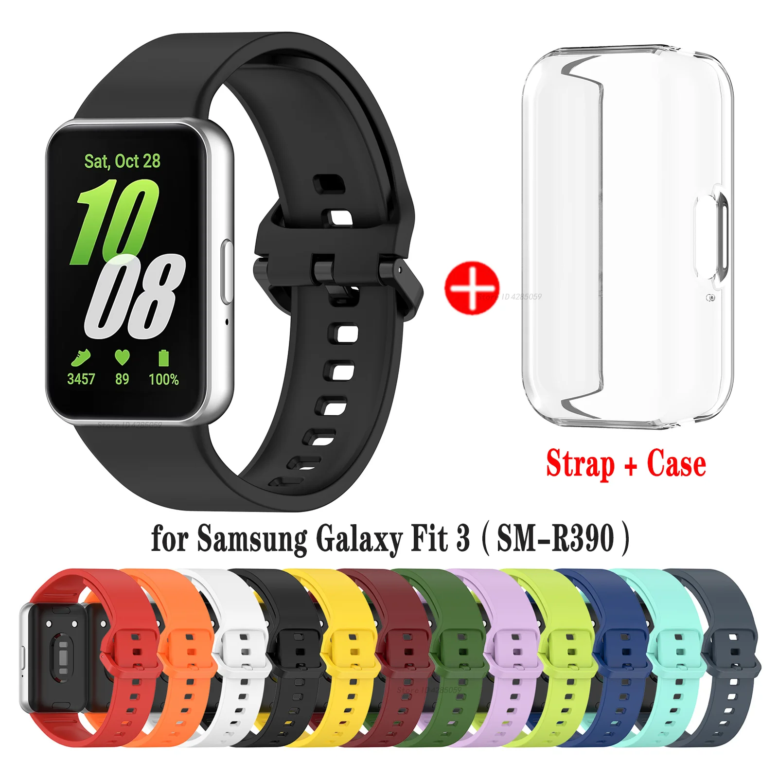 

Strap+Case For Samsung Galaxy Fit 3 Watch Band Replacement Sport Watchband For Samsung Galaxy Fit3 Silicone Bracelet Accessories