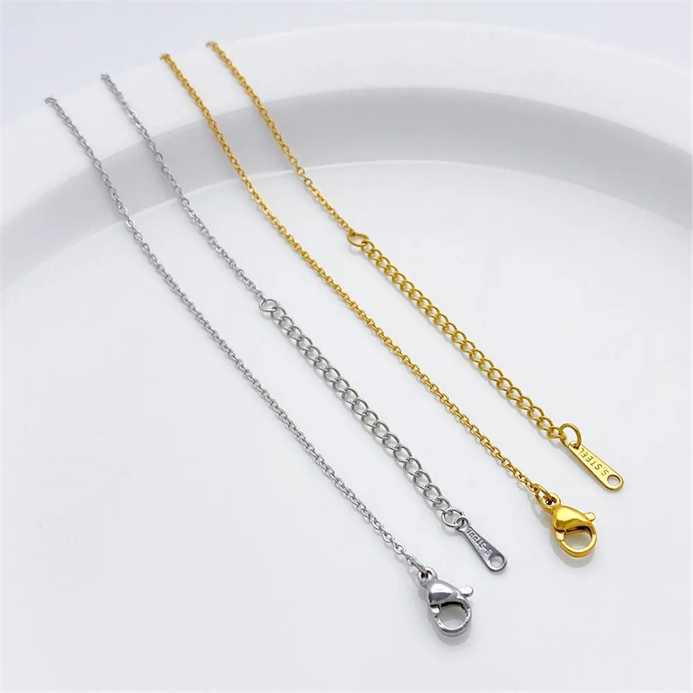 Titanium Steel Stainless Steel Non Fading Flat O-shaped Necklace Collarbone Chain Vacuum Plated Fine Neck Chain DIY Jewelry L051