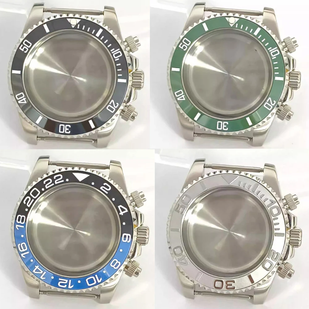 

40MM VK63 Case Men's Watches Stainless Steel Watch Case for VK63 Movement Watch Shell Accessories Fits 20mm Strap/30mm Dial
