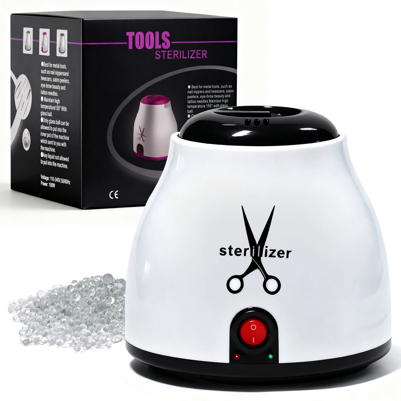 Nail Tool Sterilizer Pot High Temperature Metal Tools to Clean Nail Tool Disinfectant Jar Tweezer Disinfectant Container