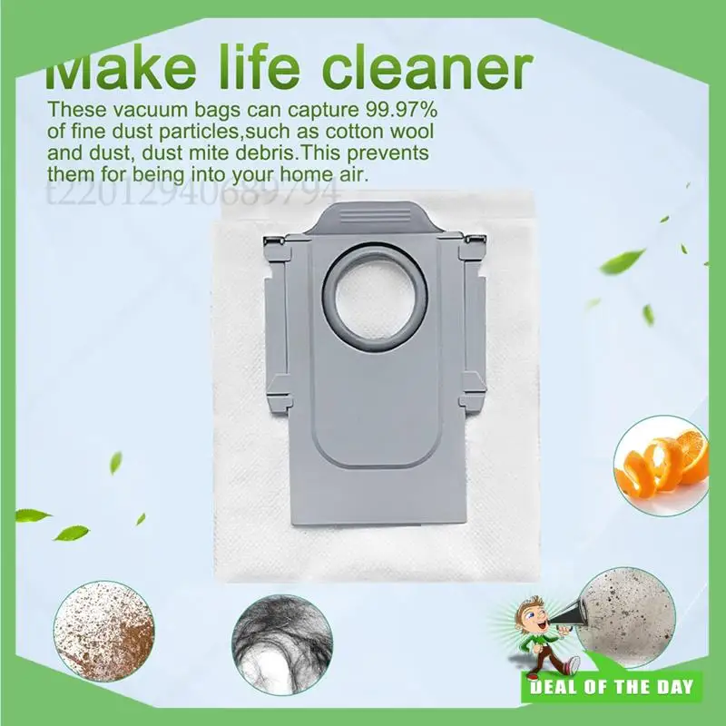 -ABPO 6 قطعة كيس لجميع الغبار كيس النفايات الغبار ل Roborock Q Revo Maxv / Roborock P10 Pro جهاز آلي لتنظيف الأتربة استبدال أجزاء الملحقات