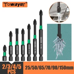 1/2/3/6pcs Magnetic Batch Head Impact Strong Cross High Hardness 25/50/65/70/90mm Anti Non-slip WaterProof PH2 Screwdriver Set