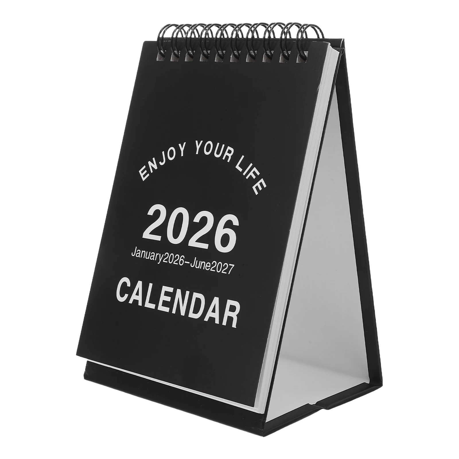 

2pcs 2026 Small Desktop Mini Standing Flip Calendar 2026-2027 18-Month Desk Planner For Office Home School Spiral Standing