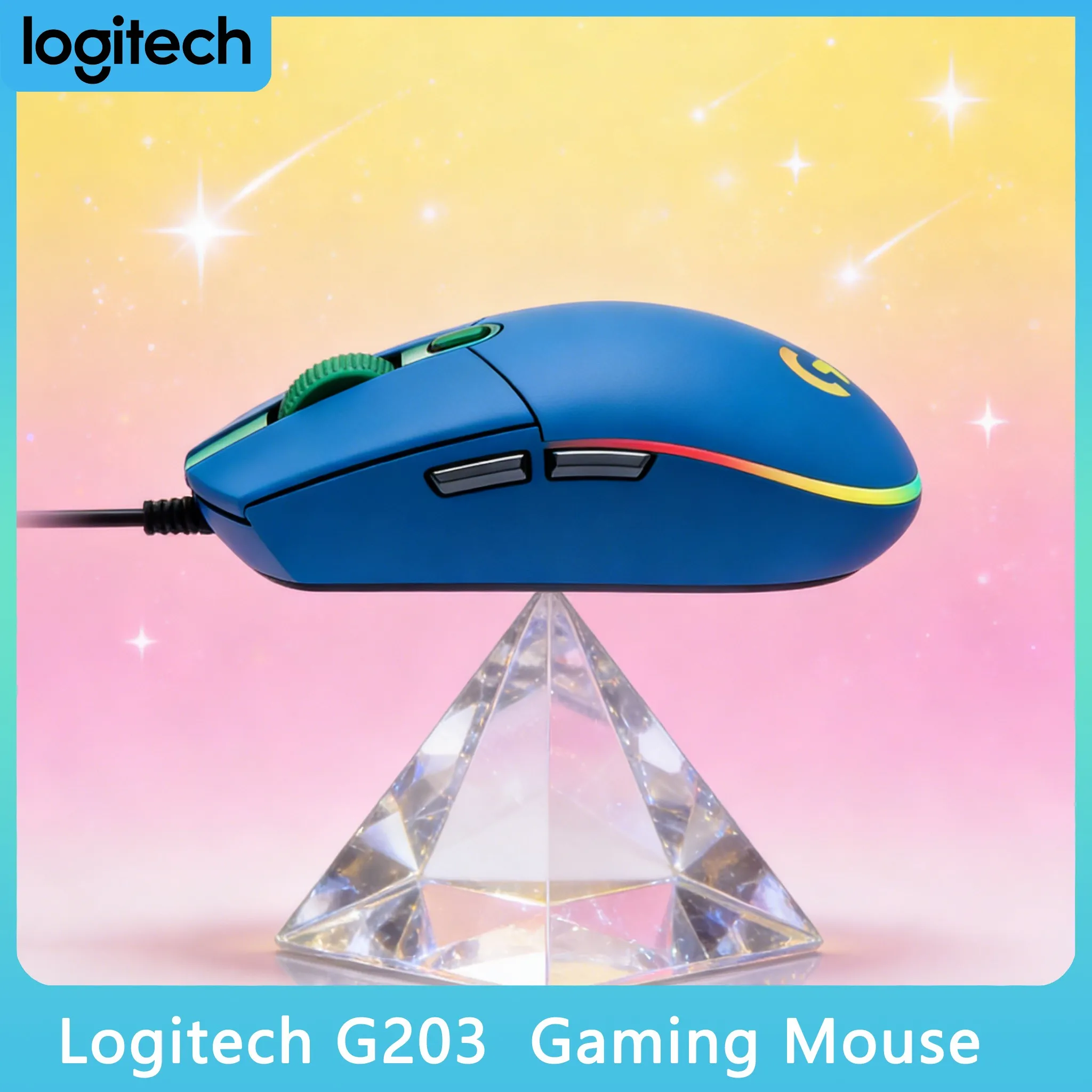 

G203 Ergonomic Gaming Mouse Comfortable for Long-Time Use RGB Backlit