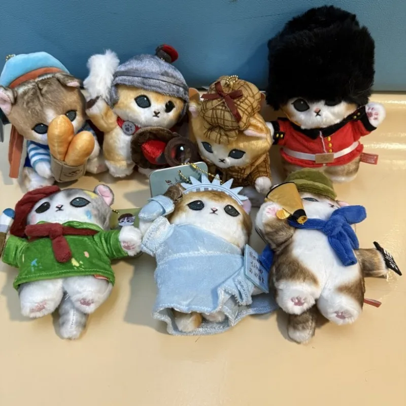 

New 10cm Mofusand Travel Around The World Series Plush Doll Bread Guard Painter Cat Pendant Cartoon Toy Keychain Decoration Gift
