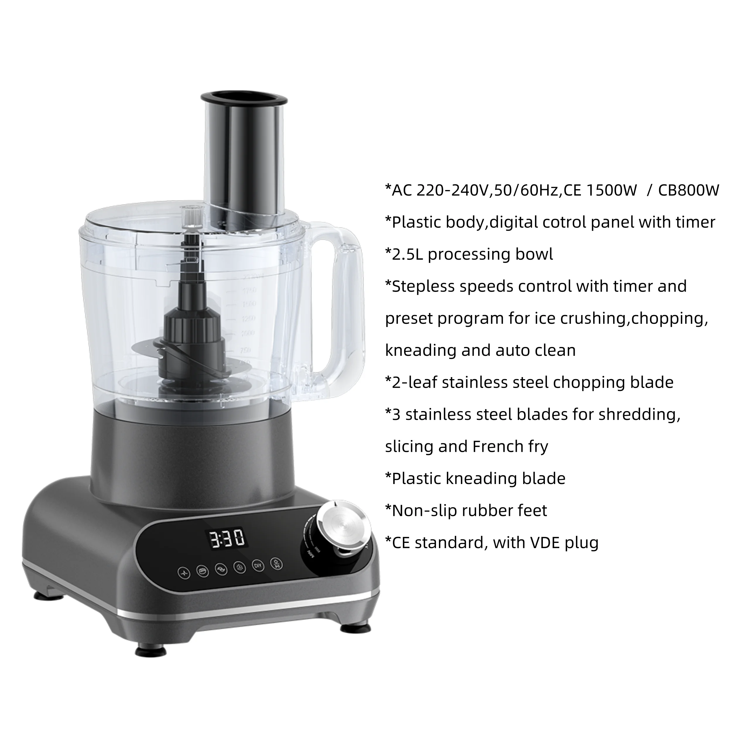 

Intelligent Multi-Function Food Processor Intelligent Cutting Machine Juicer Multifunctional Food Processor 1500W