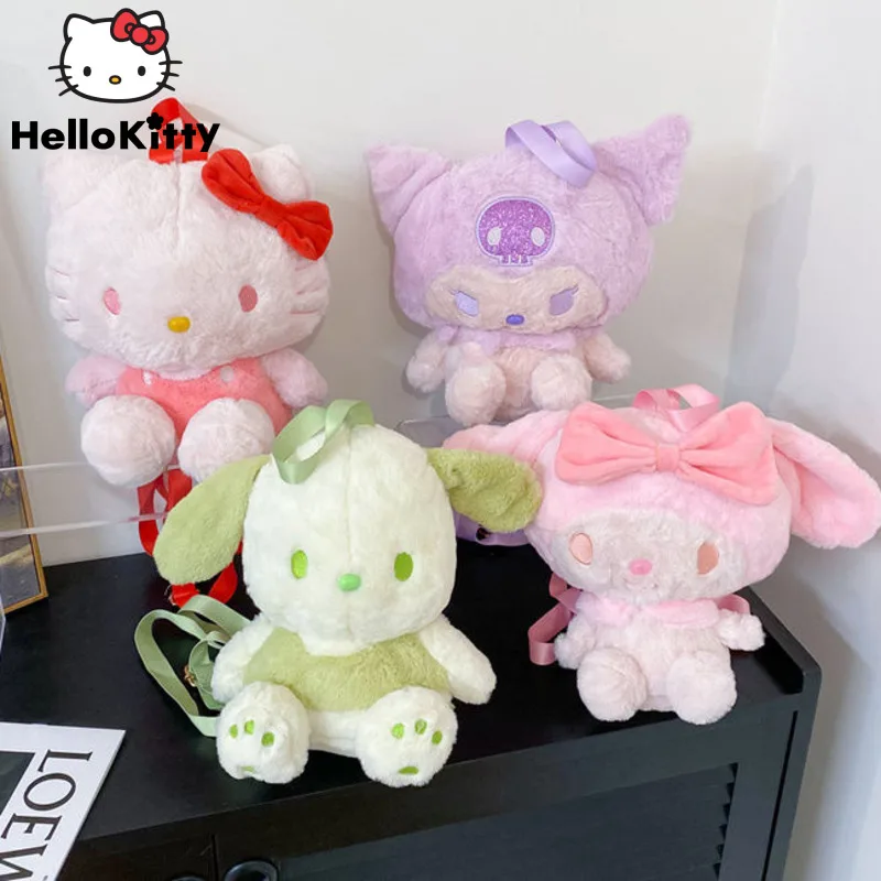 

Sanrio Hello Kitty Korean Plush Backpack Y2k Versatile Mini Shoulder Bag Cartoon Kuromi Melody Cute Pocket Bags Children Gifts