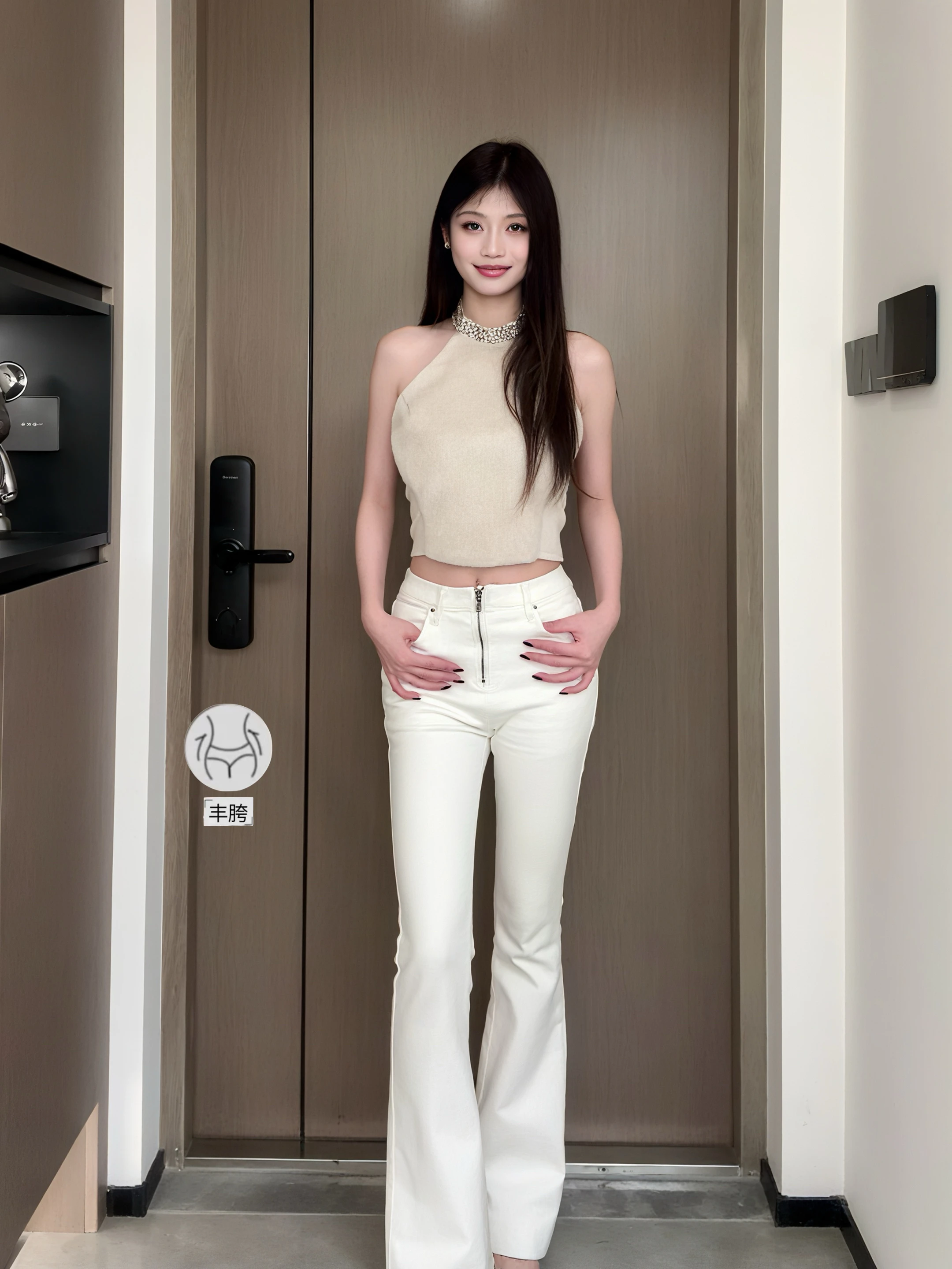

High Waist Bell Bot Denim Jeans Women's Fce Lined Flared Pants Slimming Faionable Korean Sle Autumn Zipper Closure