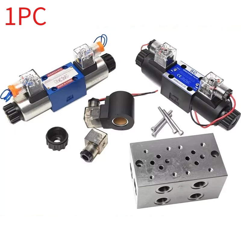 1PC Hydraulic Double Head Solenoid Diverter Valve For Excavator Wood Grabber 12V/24V