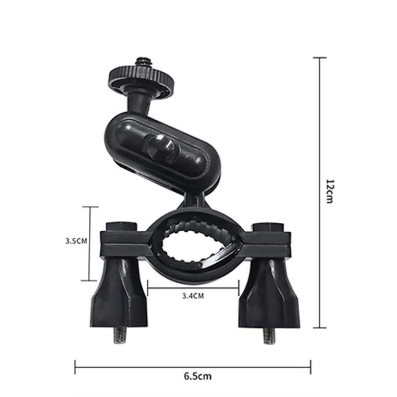 360° Motorcycle Bike Camera Holder Handlebar Mount Bracket 1/4 Metal Stand for GoPro Hero 13 12 11 10 9 8 7 5 DJI Action Cameras