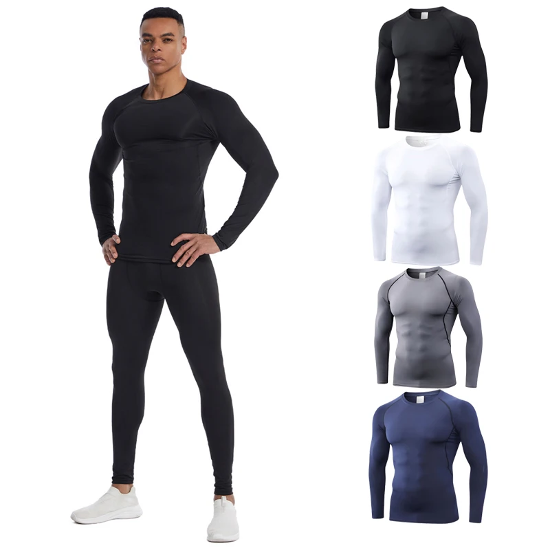 

Men Running Compression T-shirt Long sleeves Sport Tees Gym Fitness Sweatshirt Male Jogging Tracksuit Homme Athletic Shirt Tops