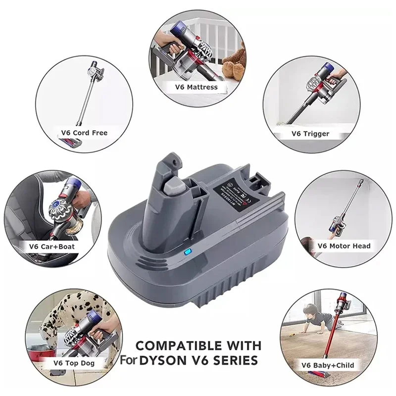 

V6 Adapter to Convert For Makita/Milwaukee/Dewalt 18V Lithium Battery Adapter Replacement for Dyson V6 Battery Vacuum cleaner