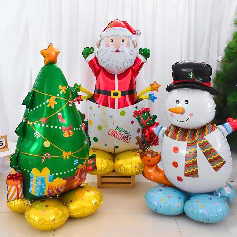 

Christmas Standing Foil Balloons Santa Claus Snowman Xmas Tree Ballon Merry Christmas Party Decoration 2024 New Year Globos