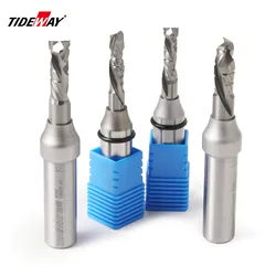 TIDEWAY 5PCS 12.7mm Compound Spiral Router Bit Double Veneer Cutting Knife  Engraving Machine Woodworking Cutting Tool