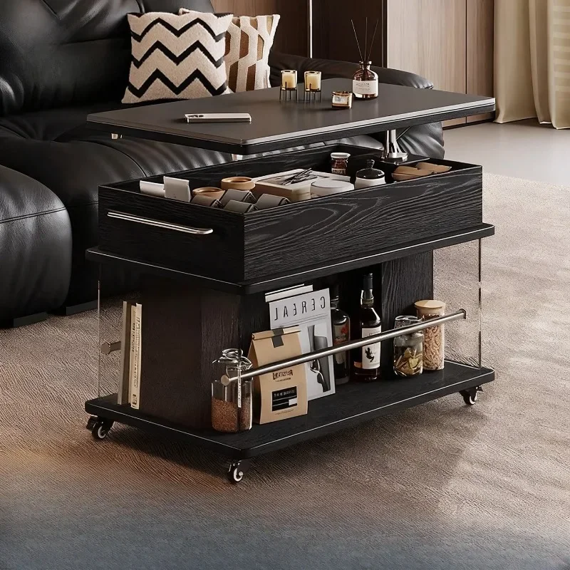 Sofa side few light luxury high-end minimalist living room side cabinet modern movable multi-functional cart folding