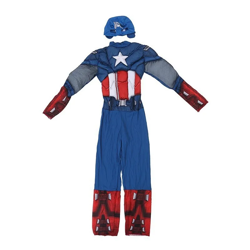 Marvel Cinematic Universe Super Hero Captain America Muscle Boy Dress Up Movie Character Role Playing Performance Costume