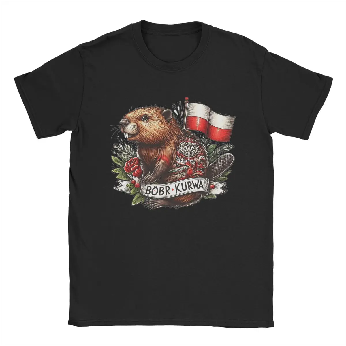 Bobr Kurwa Beaver Polish Animal T Shirt for Men Cotton Fun T-Shirts Round Collar Tees Short Sleeve Clothes Classic