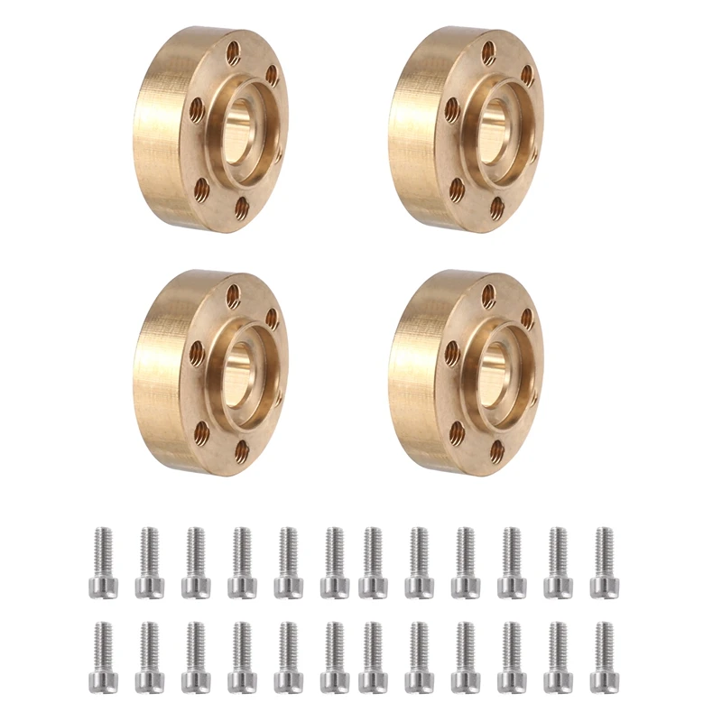 4Pcs Brass 12Mm Wheel Hex Hub Widen Adapter For 1.9 2.2 Wheel Rim 1/10 RC Crawler Axial SCX10 Traxxas TRX4