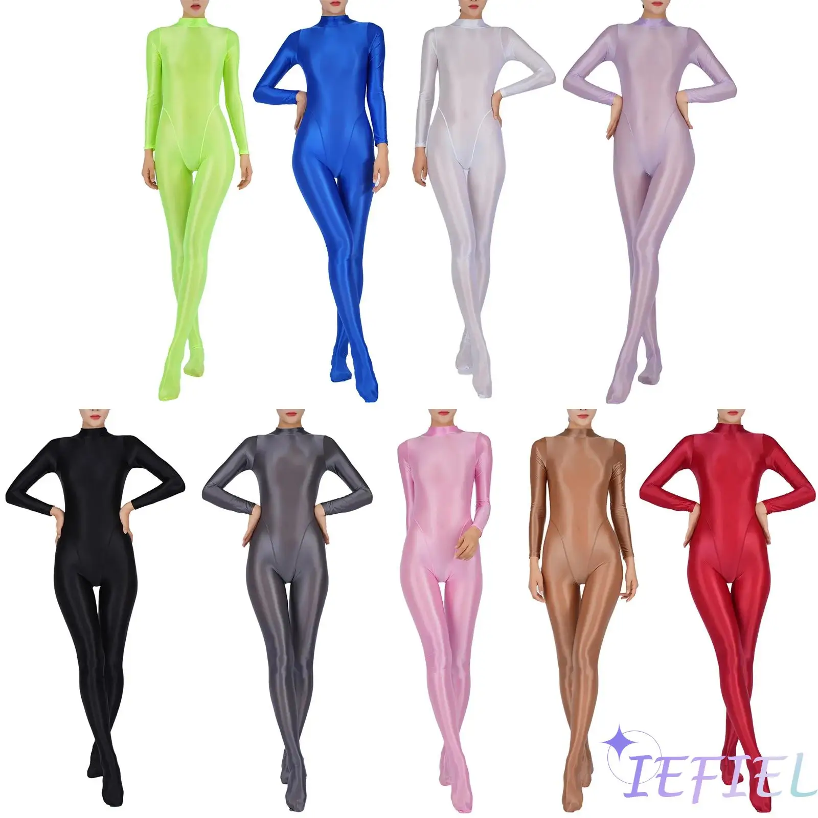 Women See Through Full Body Bodysuit Footed One Piece Jumpsuit Clubwear Nightclub Pole Dance Performance Sexy Lingerie Costume