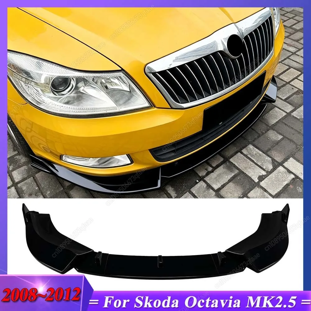 

Для Skoda Octavia MK2.5 2008-2012: Глянцевый черный обвес, передний бампер, сплиттер, диффузор, аксессуары из ABS для тюнинга