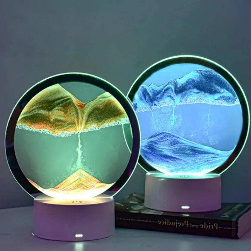 LED Night Light Touch Sensor Sand Art Table Lamp Cartoon Nightlights Child Holiday Gift Bedside Lamp Bedroom Decorations Newest