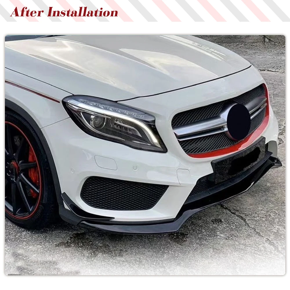 Car Front Bumper Lip Canards Splitters For Mercedes-Benz GLA Class  X156 GLA45 AMG 2014-2019 Car Front Body Kits Carbon Fiber