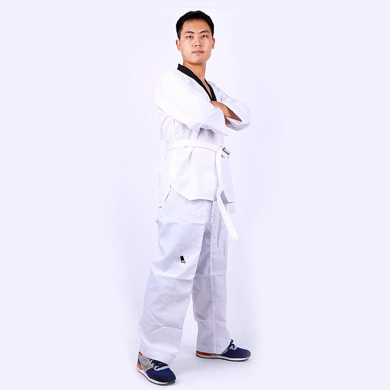 New Loose Cotton Spring and Summer Taekwondo Clothing Cotton Fabric Men and Women Short-sleeved Long-sleeved Taekwondo Clothing