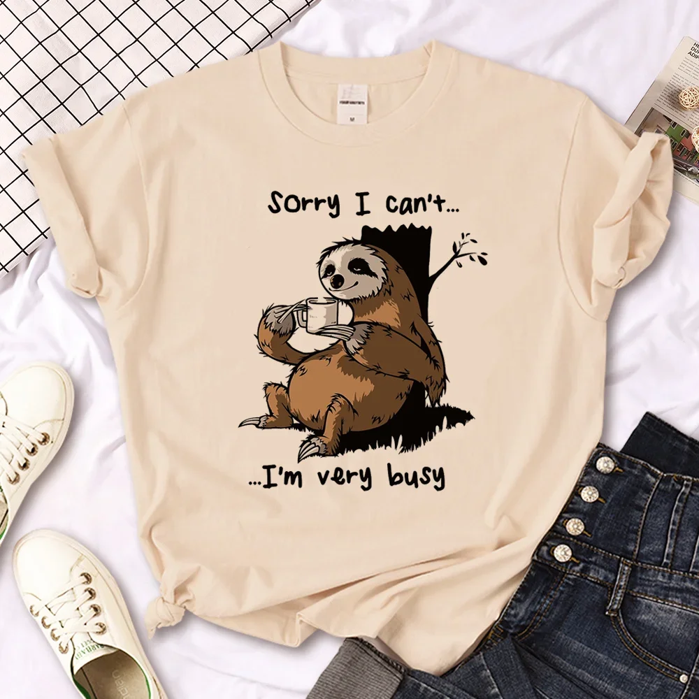 Sloth Tee Women Manga Designer Harajuku Tshirt Girl Streetwear Clothing