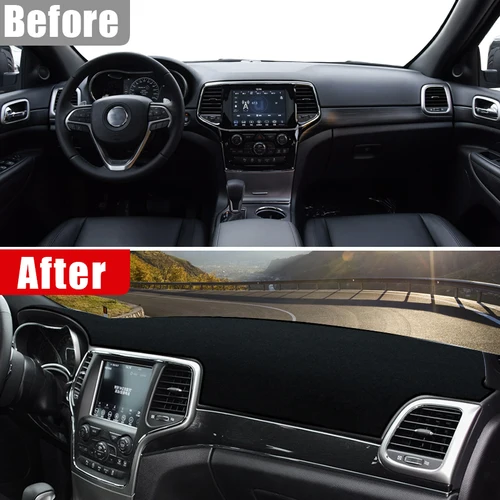 Imagen 2 del producto Accesorios de coche para Jeep Grand Cherokee WK2 2011-2013 2014 2015 2016 2017 2018 2019 2020 cubierta de tablero evitar alfombra ligera