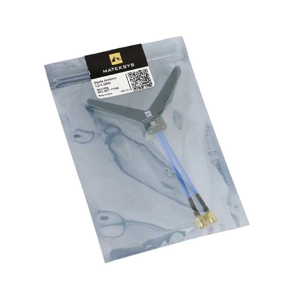 Matek Systems ANT-Y1240 Antena para RC Drone, Avião, Óculos de Proteção, Monitor, Transmissor Receptor, 1.2Ghz, 1.3GHZ, 3dBi DIPOLE, FPV, 2pcs