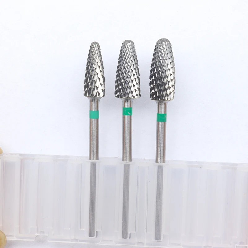 EasyNail~3/32 '' Bullet Tungsten Steel Nail Drill Bit nail tools Carbide Nozzle Gel remover Nail Cleaner Millings Bit 3 Sizes